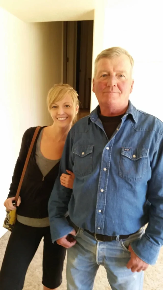 Tia Gulbranson at Be Tidy Organzing posing with her dad