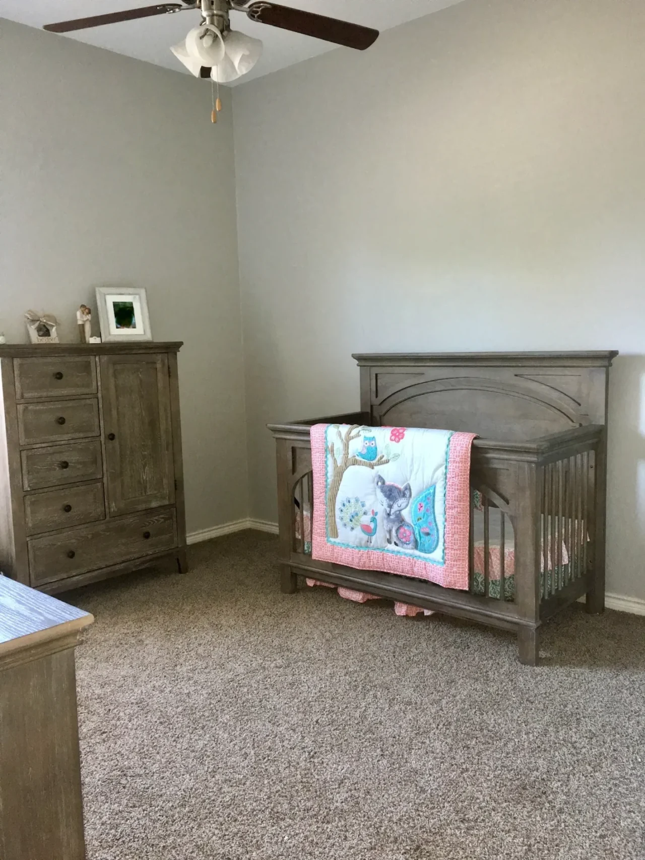 After picture of a spare bedroom converted into a tidy nursery