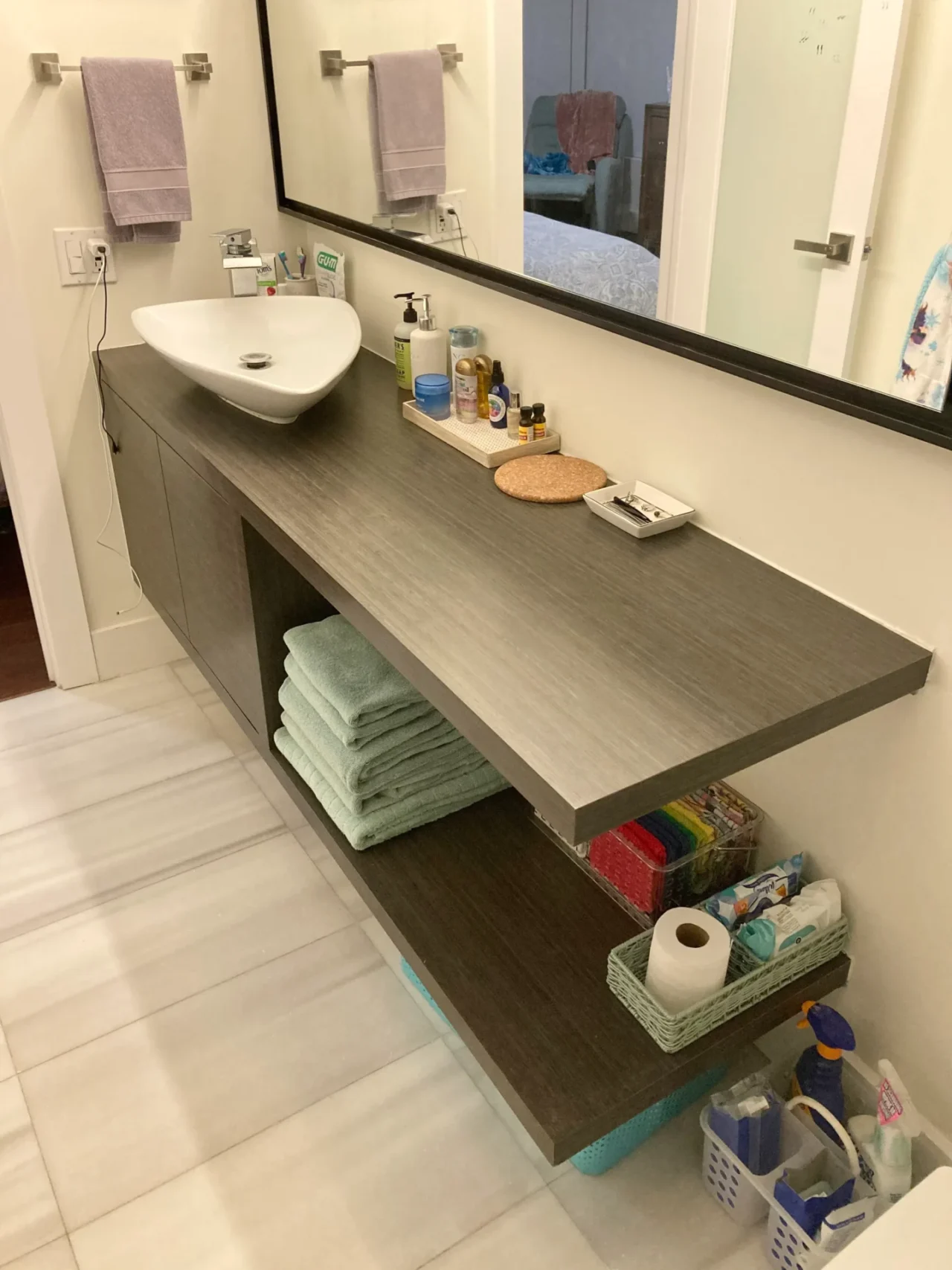 After picture of a clean and tidy bathroom sink area